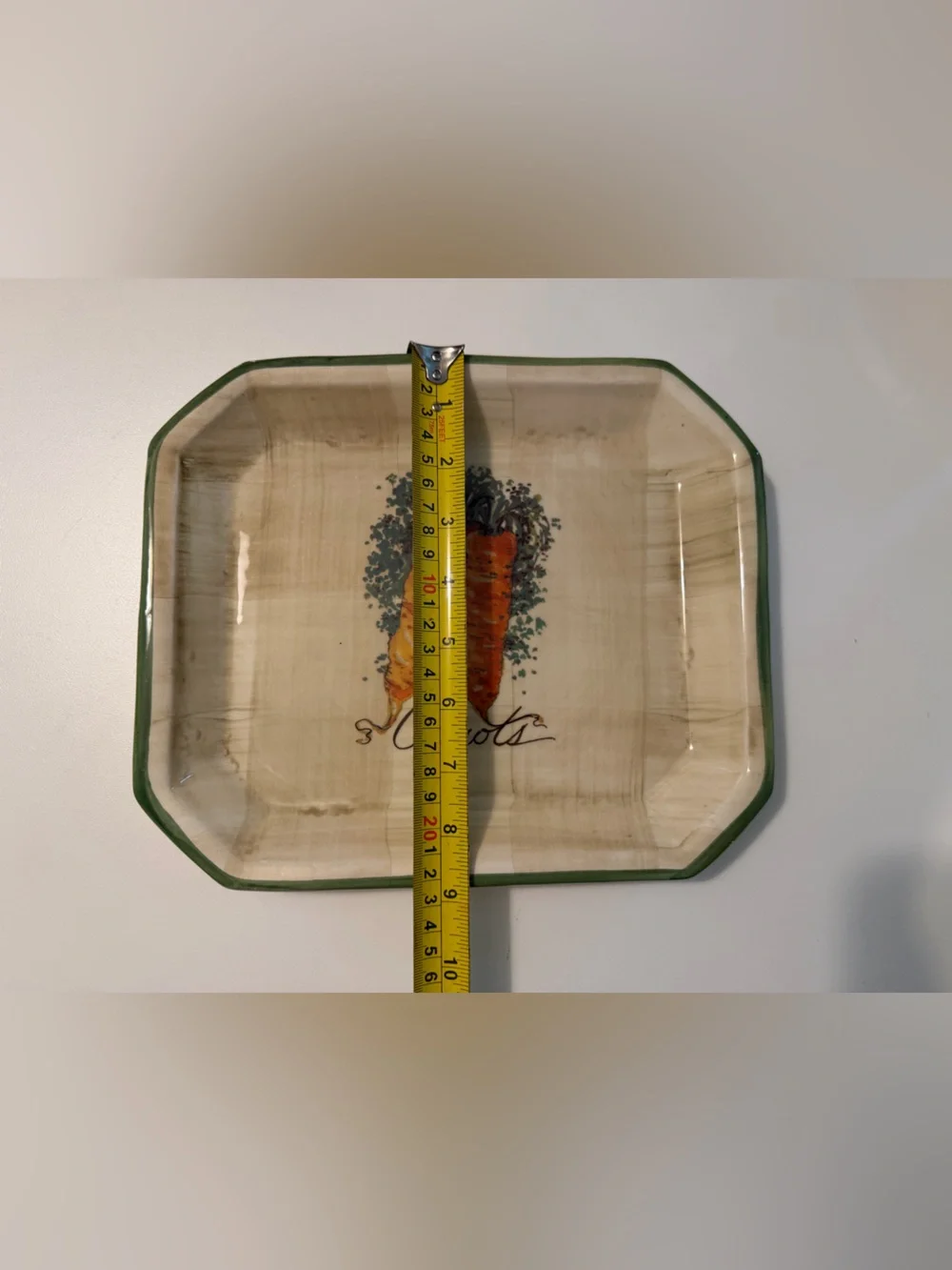 Vintage Ceramica Due Torri Carrots Ceramic Serving Platter Made in Italy Square